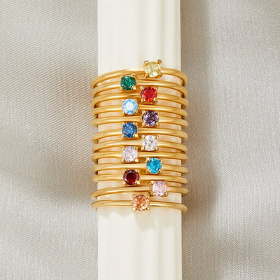 Kate | Gold Rings with Birthstone
