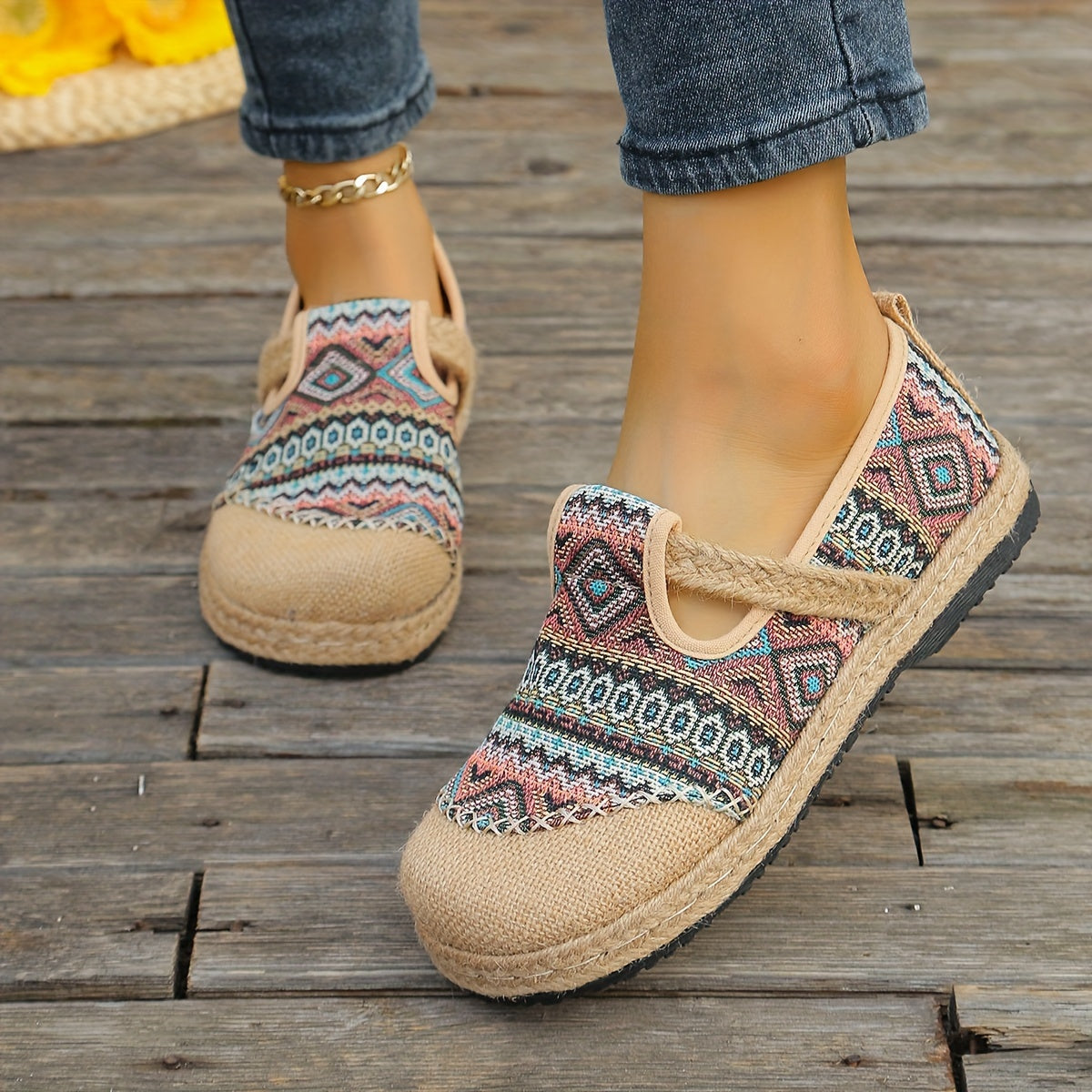 Norma | Tribal Print Slip-on Flats
