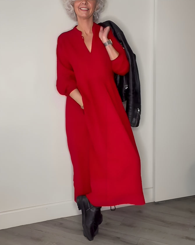 Alena | Elegant Maxi Dress with V-Neck