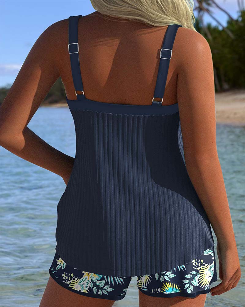 Jamilla | Striped Tankinis with Two-Piece Beach Bottoms