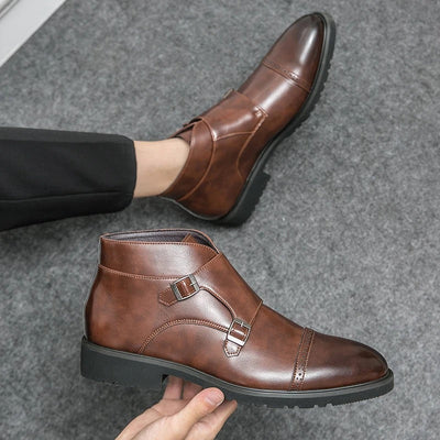 Roman | Double Buckle Boots in Synthetic Leather