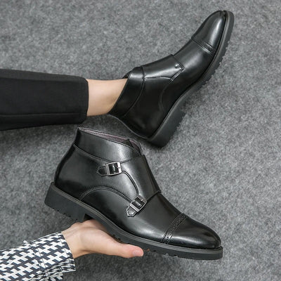 Roman | Double Buckle Boots in Synthetic Leather