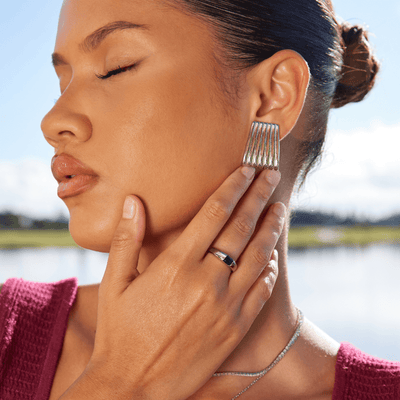 Karina | Ember Silver & Emerald Ring