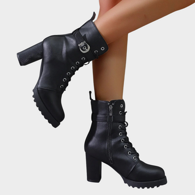 Vella | Flared Heel Ankle Boots