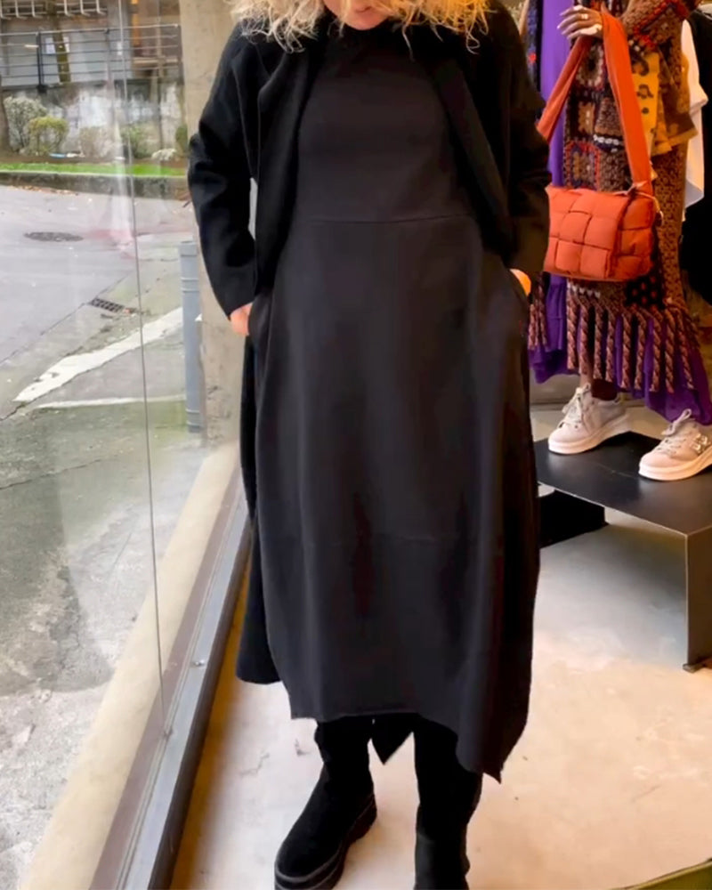 Clara | Autumn Midi Dress with Pockets