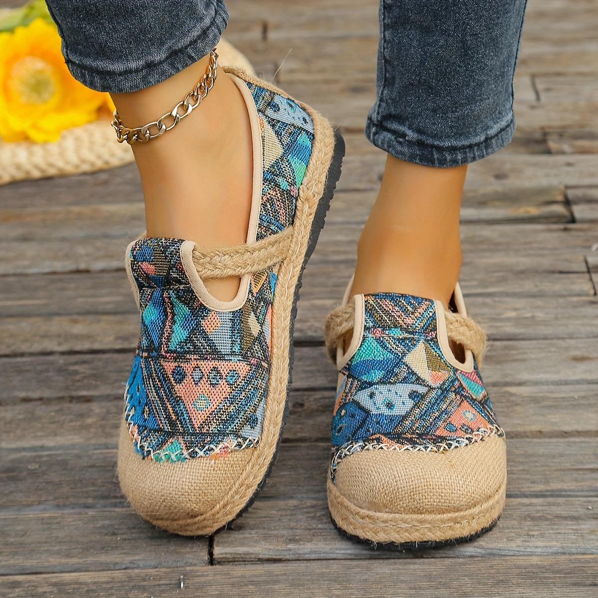 Norma | Tribal Print Slip-on Flats