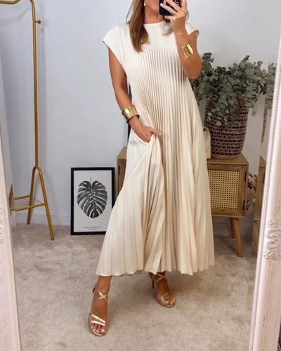 Amelia | Pleated Sleeveless Dress