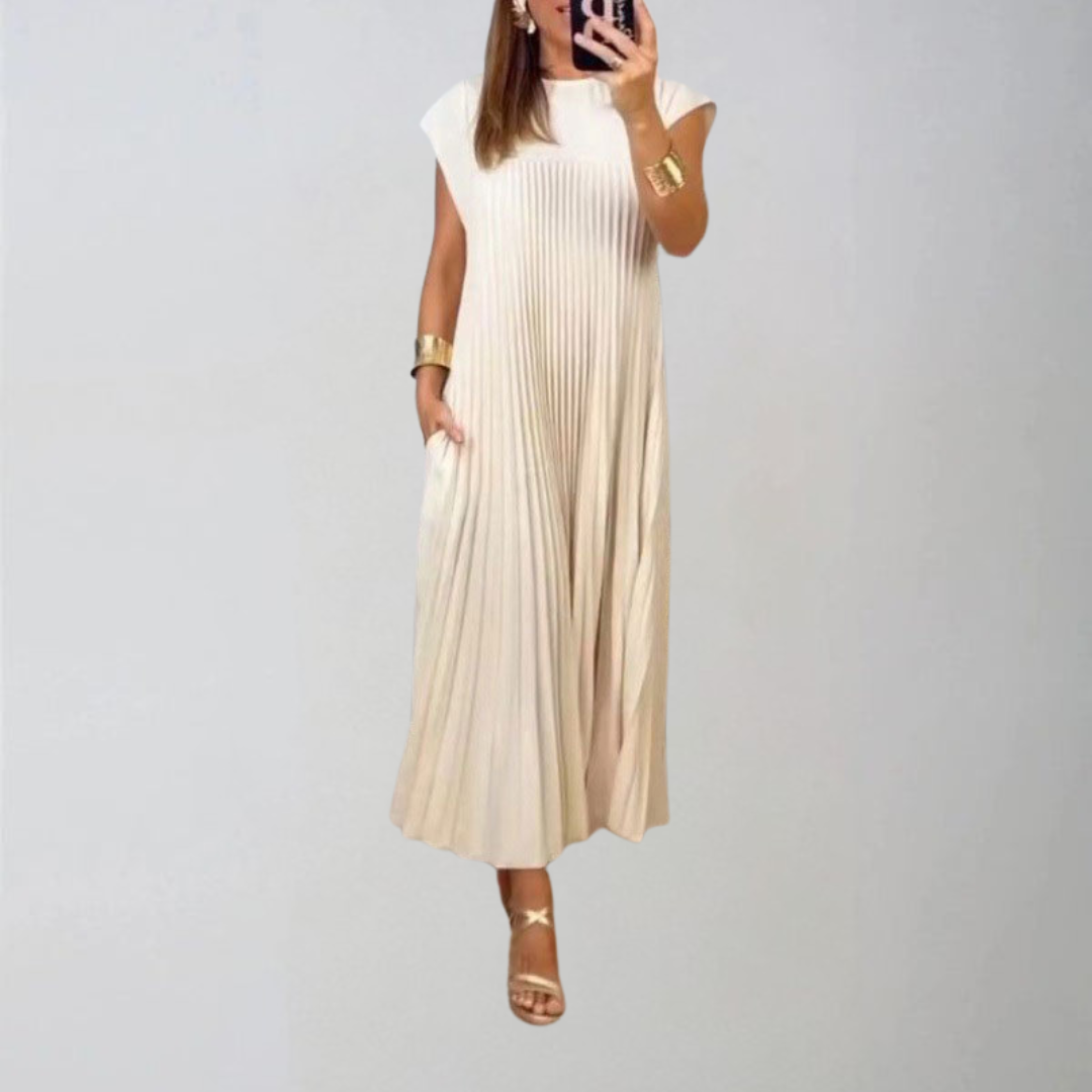 Amelia | Pleated Sleeveless Dress