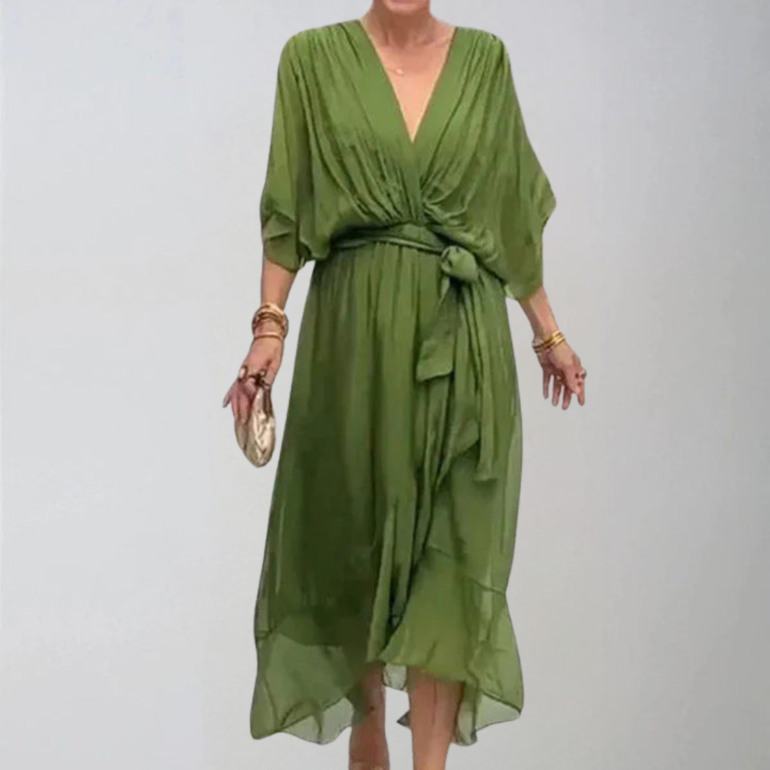 Ava's Grace | Midi Dress with Ruffles