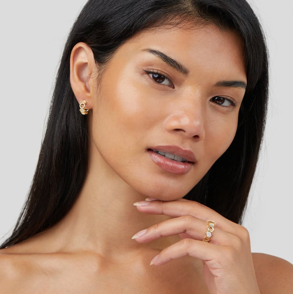 Bina | Gold and Crystal Ring