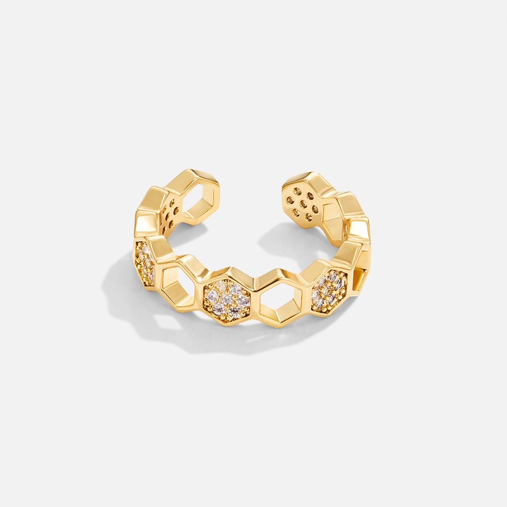 Bina | Gold and Crystal Ring