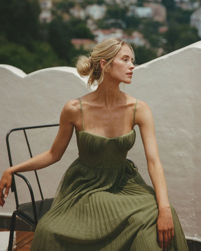 Claudetta | Midi Dress Without Sleeves with Bustier