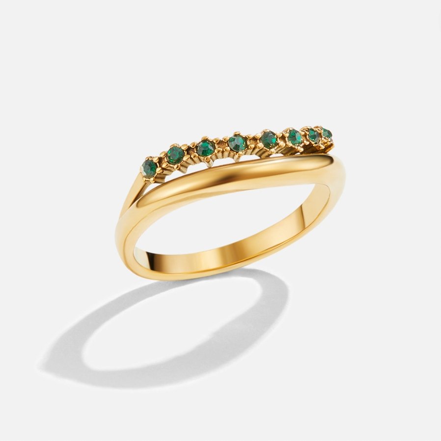 Mary | Layered Ring in Emerald Green
