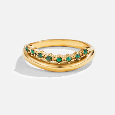 Mary | Layered Ring in Emerald Green