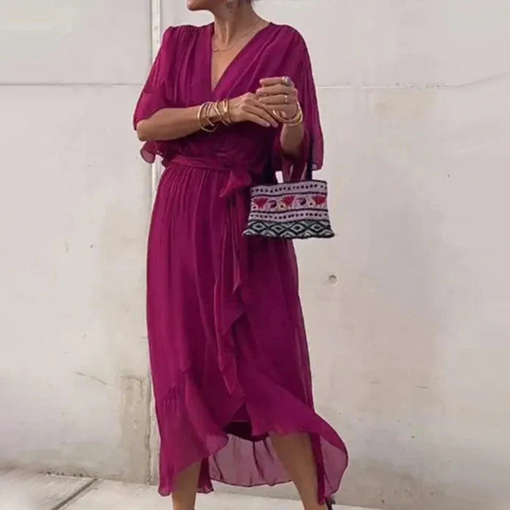 Ava's Grace | Midi Dress with Ruffles