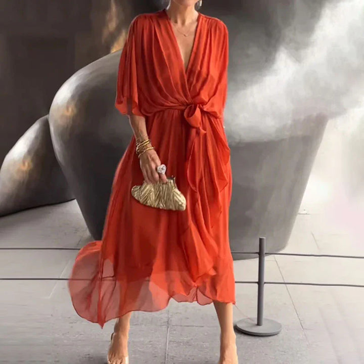 Ava's Grace | Midi Dress with Ruffles