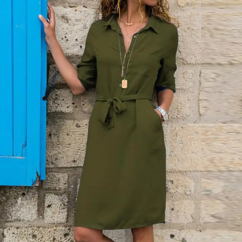 Barbara | Casual Shirt Dress to the Knees