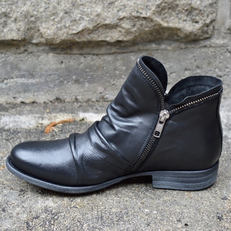 Ardis | Leather Boots with Practical Zipper