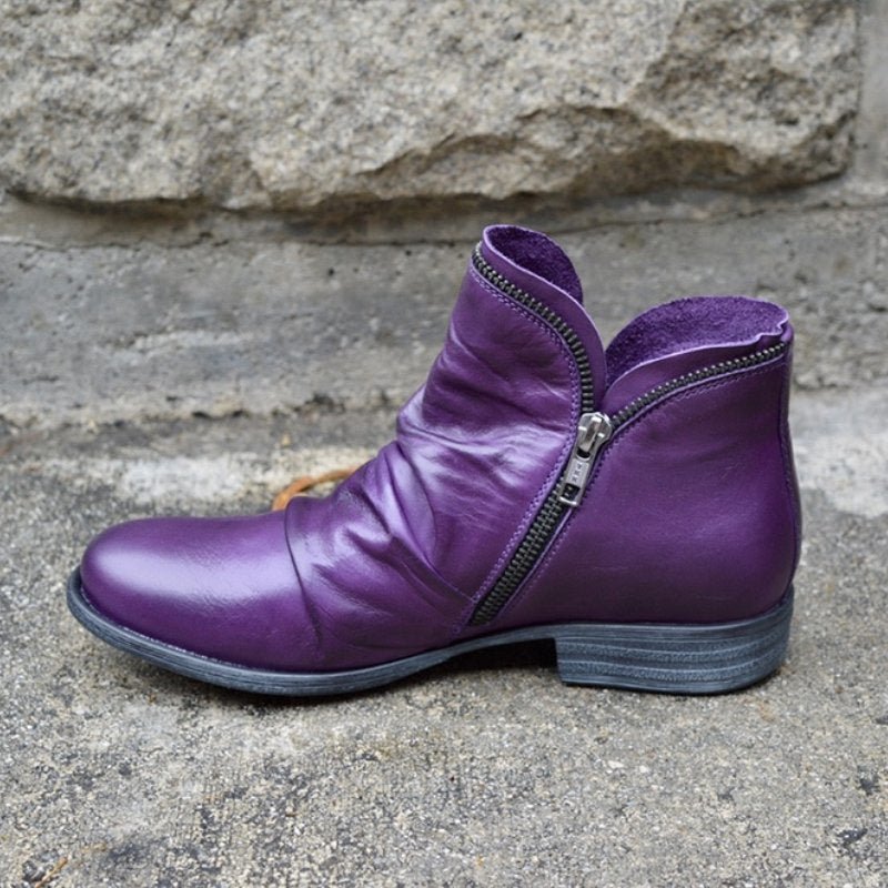 Ardis | Leather Boots with Practical Zipper